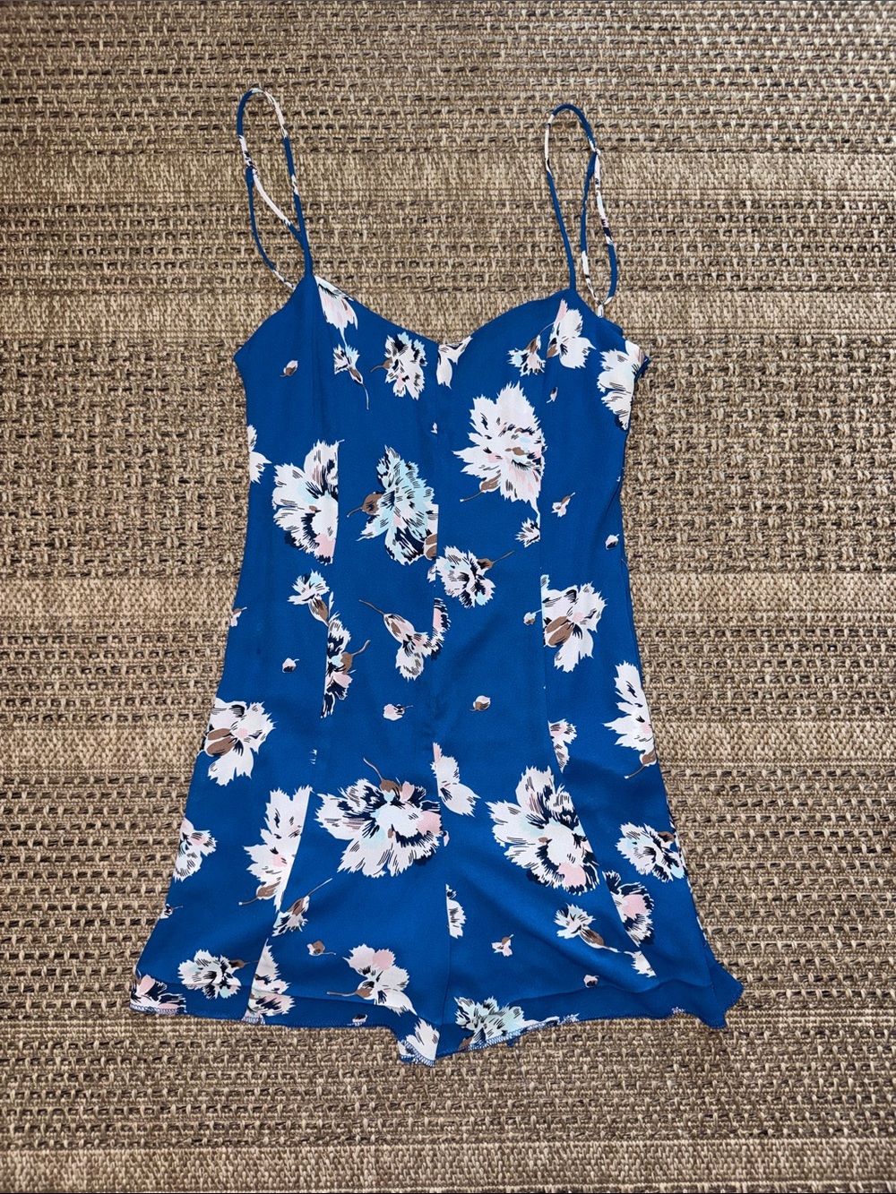 Zara Trafaluc Blue Floral Satin Romper - Women’s
